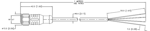 [U-32179] Turck Washdown Cordset, Connection Cordset (WD-RKCV 4.4T-10)