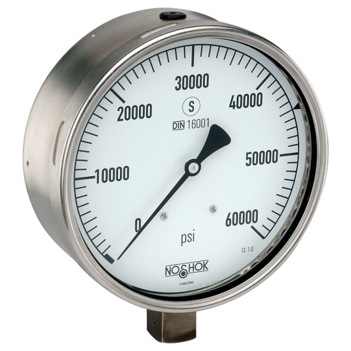 [60-402-60000-PSI] 400 Series Stainless Steel Dry Pressure Gauge, 0 psi to 60,000 psi