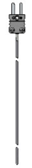 [2091-4060] Watlow Mineral Insulated Thermocouple, Type J, 0.125" Diameter, 2" Length, w/Mini Connector and Mating Plug