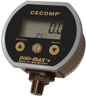 [DPG2000BBL3PSIG-D4-M2-ON] 3.5" Cecomp Digital Pressure Gauge,  3 PSIG