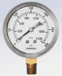 [J8005] PRESSURE GAUGE 0-30HG, 1/4" BOTTOM CONNECT, 2%ACCURACY, 3.5" DIAL