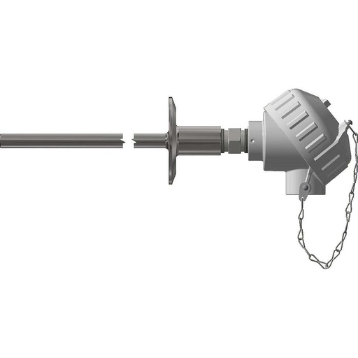 [R1T185L483-DW4150908-SL-8HN63] Pyromation Spring-Loaded RTD, Single 3-Wire, 1/4" OD, PP Head, Sanitary 9" Thermowell (SS, 1", 1-1/2" Triclamp)