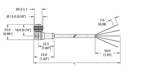 [U2436-1] Turck Actuator and Sensor Cordset, Connection Cable (WK 4.5T-6)