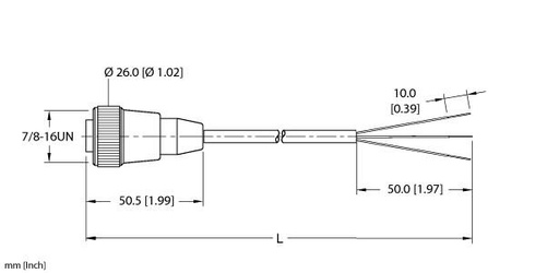 [U2031] Turck Actuator and Sensor Cordset, Connection Cable (RKM 30-6M)