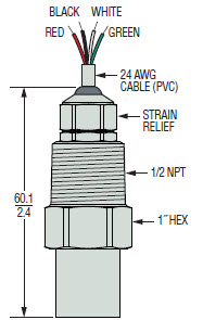 [3100H10CPG023005] 3100 Pressure Transducer, 0-1000 PSIG, Output 1-5V, 1/4" NPT, 5M Cable