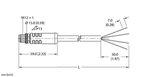 [UX14878] Turck Power Cable, Connection Cable (RSP46PS-4)