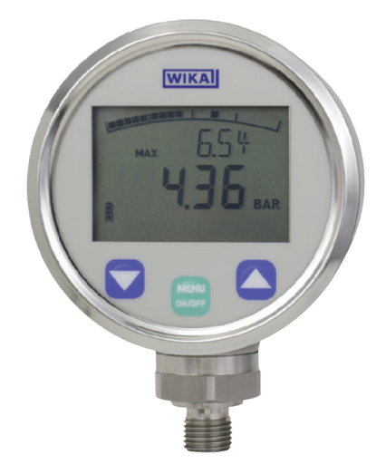 [14004820] DG-10-E; 0...600 bar gauge ; 1/4 NPT Digital manometer DG-10 Specifications according to data sheet: PE 81.66 Power Supply: 2 x 1.5 V round cell AA Case: stainless steel Ingress Protection: IP 65 Nominal size: 3" Model: DG-10 Model: Enhanced Display: LCD, 4 1/2 stellig von -1999 ... 19999 +2. second display Pressure range: 0...600 bar gauge Process Connection: 1/4 NPT Material of Wetted Parts: stainless steel Temperature range of medium: -30 ... +100 ��C (-22 ... +212 ��F) customer specific: WIKA standard - specification according to data sheet Material of Wetted Parts: stainless steel