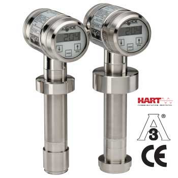 [204-93-16/160inH2O-1-1-25] 20 Series Intelligent Silo & Tank Level Sanitary Pressure Transmitter, 6", 16 inH20 to 160 inH20, Anderson Negele Type SL Long, M12 x 1