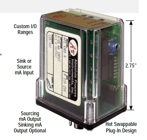 [API 4300 G D] API PLUG-IN DC/DC TRANSMITTER 9-30VDC POWER 4-20MA IN AND OUT