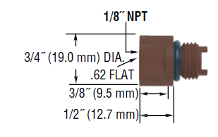 [123028] FS-4 SERIES FLOW SWITCH ADAPTER, Converts 9/16 - 18 UNF threaded ports to 1/8" NPT (Female)