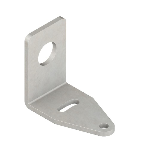 [27635] Banner Bracket: Right-Angle for 12 mm threads; Material: 12-Gauge Stainless Steel; (+/-) 10 lateral movement; Holes accommodate #8 Hardware (SMB12MM)