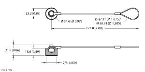 [U5135] Turck Accessory for 7/8, Closure cap, Threaded hand tighten + lanyard (RKM-CC)