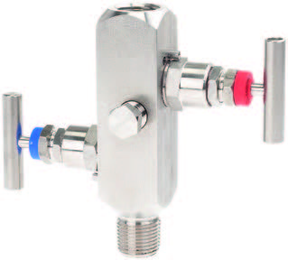 [52924408] Wika IV20 In-Line 1/2"NPT x 1/2"NPT Block and Bleed Valve, 2-Valve Manifold