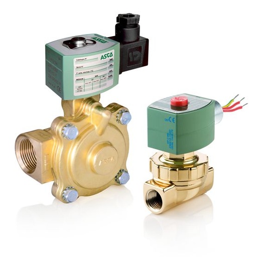 [8220G025AC120/60,110/50D] 220 Series Steam & Hot Water Solenoid Valve, 1" NPT, 110 VAC, Brass, 2 Way-2/2 NC