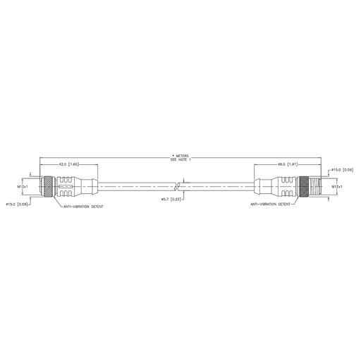 [U0932-32] Turck Actuator and Sensor Cordset, Extension Cordset (RKC 8T-5-RSC 8T)