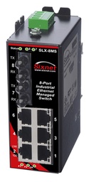 [SLX-8MS-4ST] SLX Series, 8-Port, Sixnet SLX-8MS Managed Industrial Ethernet Switch, ST 4km