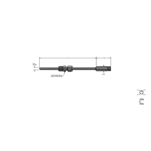 [T31-385U-S(30-230)F] PYROMATION, SINGLE RTD 100OHM, M12 CONNECTOR, 6INCH