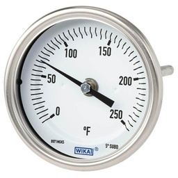 [52877154] Bimetal Thermometer TG53, 3” Dial Size, 2.5&quot; Stem, 1/2&quot; NPT Adjustable Angle Mount, 0/250F