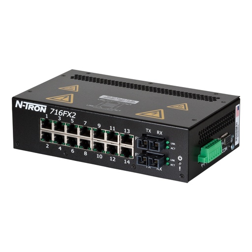 [716FXE2-SC-15] NT-700 Series, 16-Port, N-Tron 716FX2 Managed Industrial Ethernet Switch, SC 15km