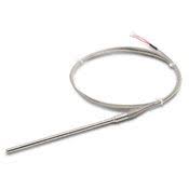 [R5T185L484-012-00-15-T3A360-2] Pyromation RTD Assembly, Single 4-Wire, 1/4" OD x 12" Sheath, 30' FPM Leads (2" Split, 1/4" Stripped) w/Relief Spring