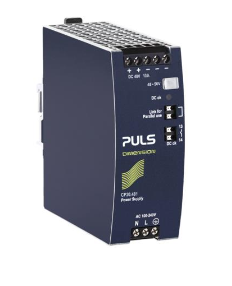 [CP20.481] PULS CP Series Power Supply, 100-240VAC Input, 48VDC OUTPUT,  10A, SINGLE PHASE INPUT