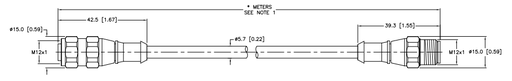 [U2388-28] Turck Actuator and Sensor Cordset, Extension Cordset (RKV 4.5T-2-RSV 4.5T)