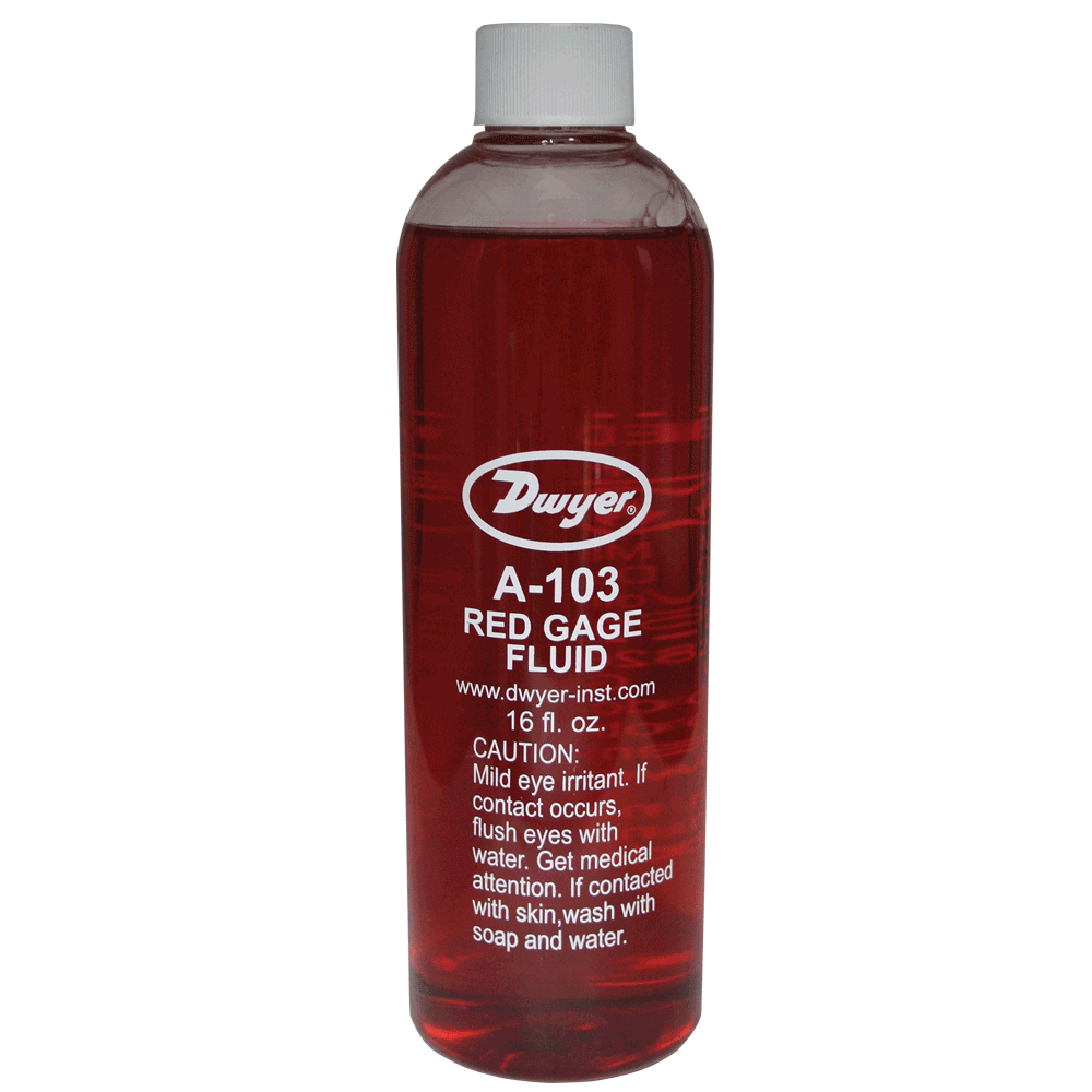 [A-103] 1 PINT BOTTLE OF RED GAGE FLUID, .826 SPECIFIC GRAVITY