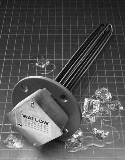 [2167-6493] Watlow 3" 150Lb Flanged Tubular Heater, 480 VAC, 6000W, 3 Elements, 33" Immersion, w/Type 3 Thermostat
