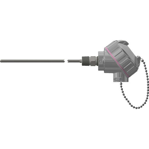 [R1T185H483-006-SL-8HN34] Pyromation Spring-Loaded RTD, Single 3-Wire, 1/4" OD, 6" SS Sheath, Cast Iron Head