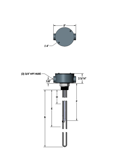 [2166-8432] Watlow Circular Plug Standard Tubular Heater