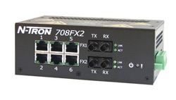 [708FX2-ST] NT-700 Series, 8-Port, N-Tron 708FX2 Managed Industrial Ethernet Switch, ST 2km