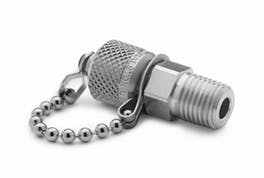 [QTFT-4MS1] 1/2" male NPT x male Quick-test, with check-valve, with cap and chain, S.S.