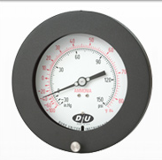 [42060721] Duro Industrial Process Pressure Gauge, 4.5" Dial, 0-200 PSI, 1/4" NPT Lower Back Mount Brass Connection, Front Flanged Hinged Ring Aluminum Case