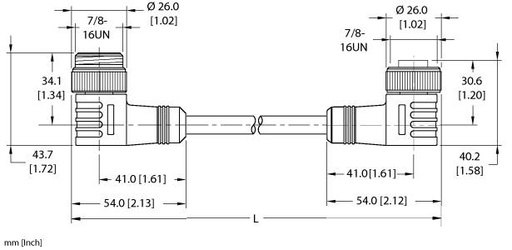 [U2-15311] Turck Power Cordset, Extension Cordset (WSM WKM 44-2M/S4000)