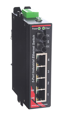 [SLX-5ES-2ST] SLX Series, 5-Port, Sixnet SLX-5ES Unmanaged Industrial Ethernet Switch, ST 4km