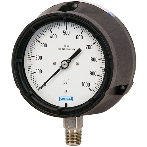 [52965048] Wika 232.34 Series 4.5" SS Dry Process Gauge, 0 to 60 psi, 1/2 NPT, LM