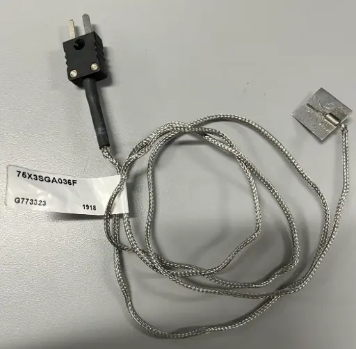 [75X3SGA036F] Watlow 75 Style Thermocouple, SS, Grounded Type J, 36" Fiberglass Leads w/SS Overbraid