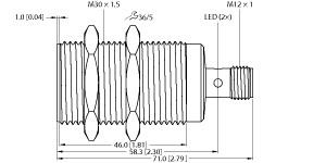 [100016608] Turck Inductive Safety Sensor (BI12-M30-2APS8X2-H1141)