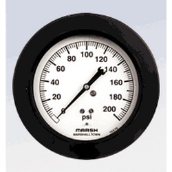 [H6005] PRESSURE GAUGE 30"-0 hg VAC. 4.5" 1/4"LBM FLUSH MT 1% ACCURACY