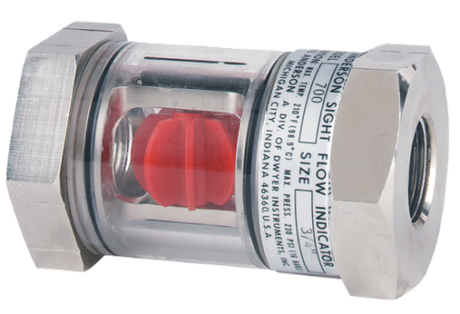 [SFI-700SS-1] Sight Flow Indicator, Tube type with impeller and internal wipers to clean glass tube
