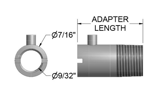 [705-1.5] Bayonet Fitting Adapter, 1 1/2" Length, 1/8"NPT Thread