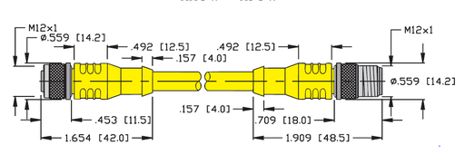 [U99-11863] Turck Actuator and Sensor Cordset, Extension Cordset (RKC 8T-15-RSC 8T)