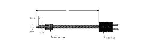 [JAA3-F3A072-4] Armor Adjustable Thermocouple Type J