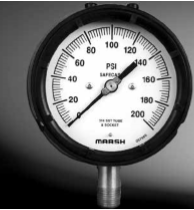 [P16046] Marsh Process Gauge 4.5" 1/4" Lower Back Flush Mount 0-60PSI