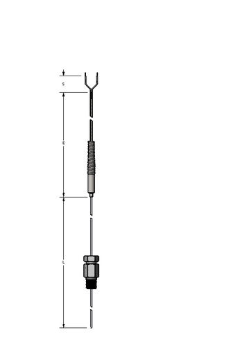 [2220-6710] Watlow RT Style RTD, Single 3-Wire, Cast Alum. Conn. Head, 1/4" OD, 16" SS Sheath, Spring Loaded