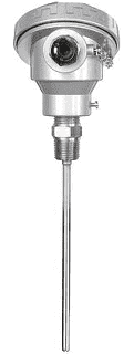 [2220-9589] Watlow RR Style RTD w/Double Fitting, Single 3-Wire, Cast Alum. Conn. Head, 1/4" OD, w/Isolated Trans., Spring Loaded, 3/4" NPT SS Thermowell (6" U-Length, 0.75" Lag)