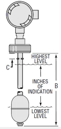 [W1061611] XT-800 Continuous Level Transmitter, 34-inch Length, 4-20 mA Output, 4 inch Sanitary Flange (XT800-6-SS-SS-4-34-61200-J-H---rings)