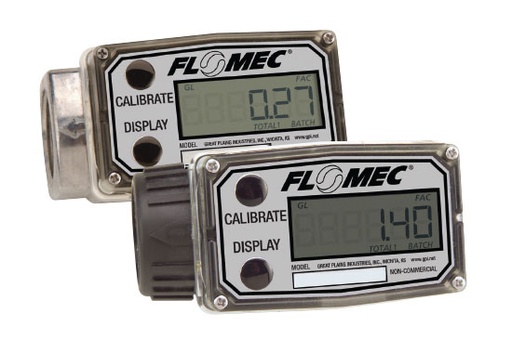 [A1Q9GMN100NA1] Flomec A1 Series, Turbine Flow Meter, Battery Powered Display, Nylon Body for Water and Non-Aggressive Chemicals, 1" NPTF, Gallon UoM