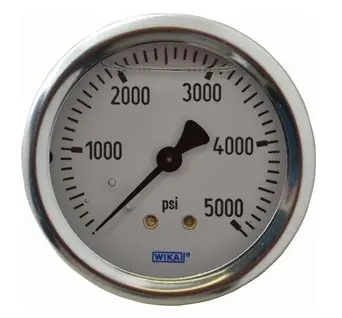 [50604937] Wika 262.30 Series Dry Industrial Pressure Gauge, 2.5" Dial, 0 to 300 psi, 1/4 NPT Monel Center Back Mount