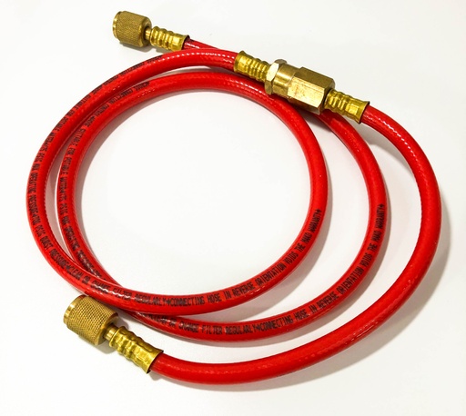 [MKHR700] Red PVC 700 psi max hose with filter and O-rings installed.  Custom designed for backflow testing and potable water safe